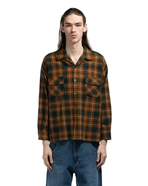 70's Wool Loop Collar Flannel - XL
