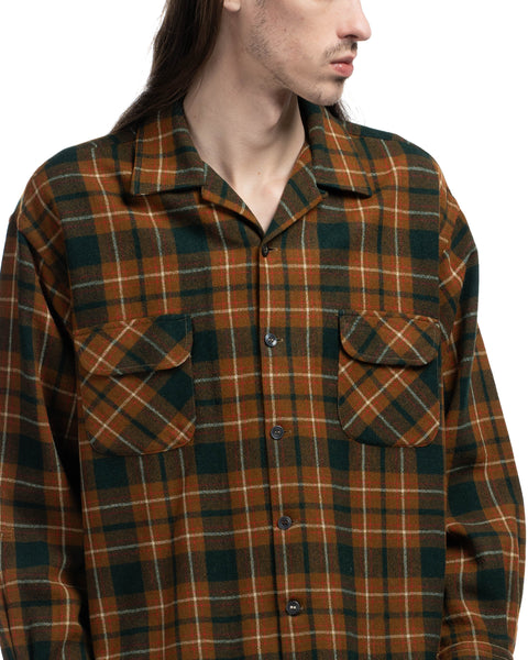 70's Wool Loop Collar Flannel - XL