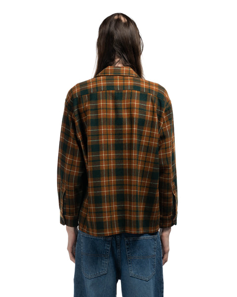 70's Wool Loop Collar Flannel - XL