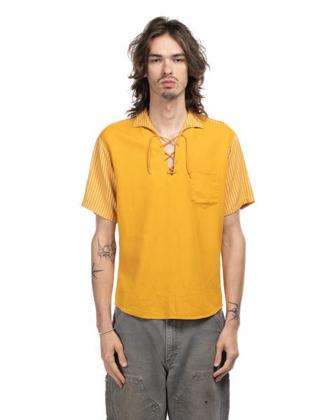 1950s Penney's Lace-Up Rayon Shirt