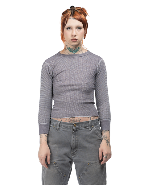 80's Eggplant Waffle Thermal - Small