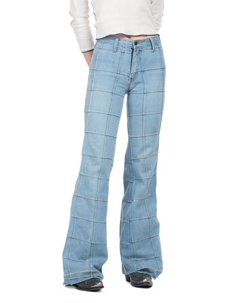 1970s Patchwork Denim Flares