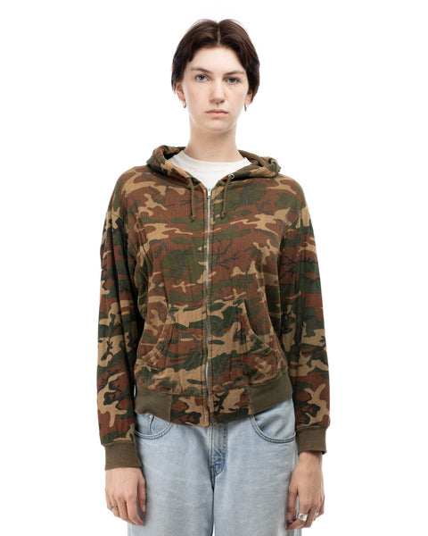 70's Camo Zip Hoodie - Medium