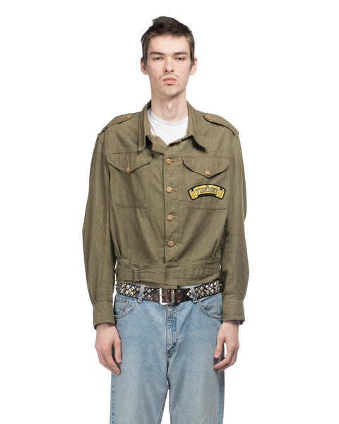 50's British Denim Battledress w/ British Motorcycle Patch - Large