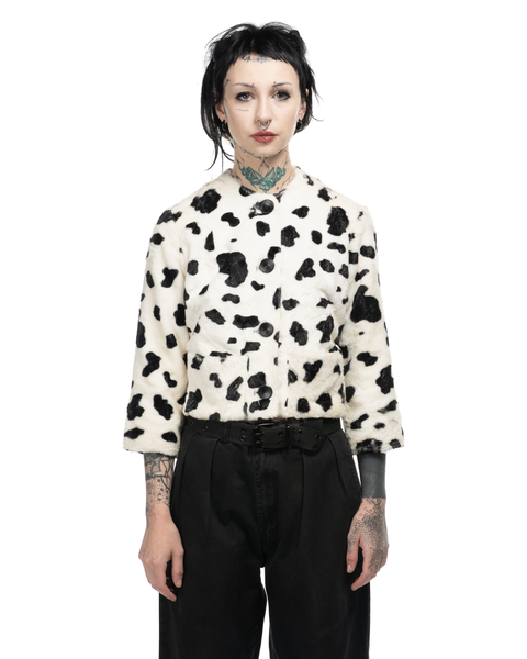 1960s Cow Print Mini Coat