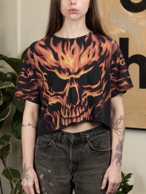 Y2K Liquid Blue Cropped Tee