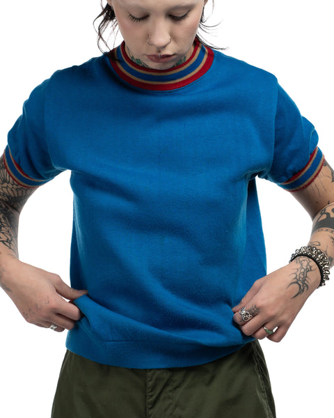 1970s Mock Neck Poly Sweatshirt