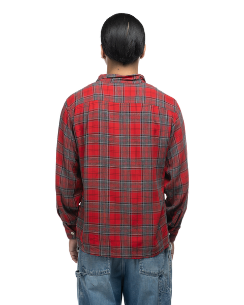 1960s Plaid Rayon Loop Collar
