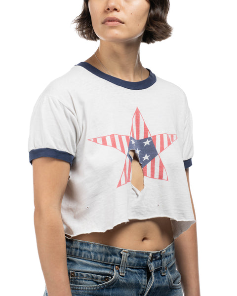 60's Cropped Star Tee - Medium