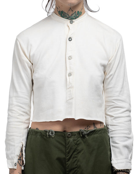 30's Cropped Henley Tee - Small