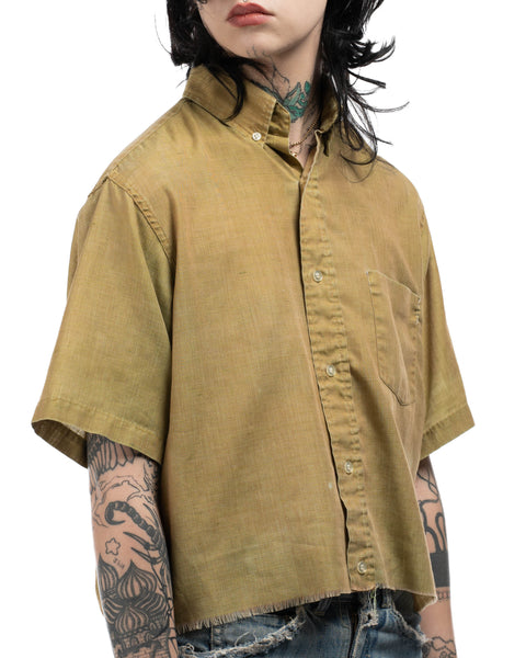 60's Cropped Oxford Shirt - Medium