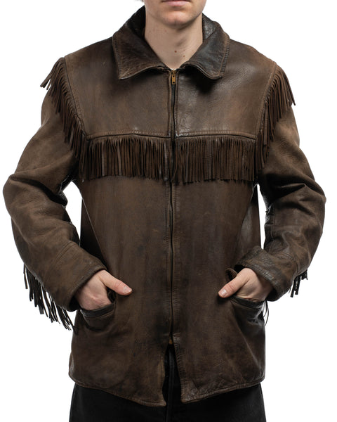 50's Fringe Leather Jacket - Large