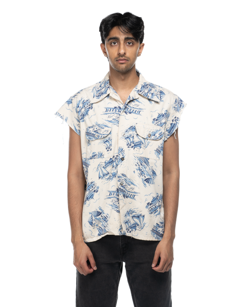 1950s Chad Marlboro Heavy Cotton Beach Shirt