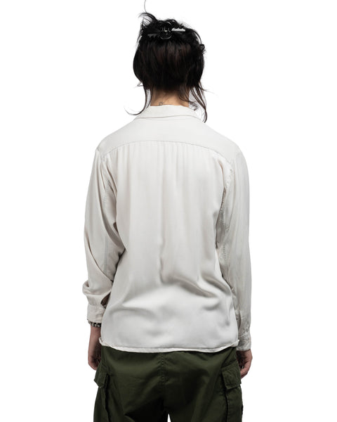 50's Gabardine Loop Collar Shirt - Medium