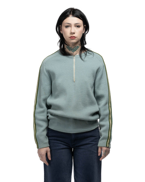 60's Striped Quarter-Zip Sweater - Medium