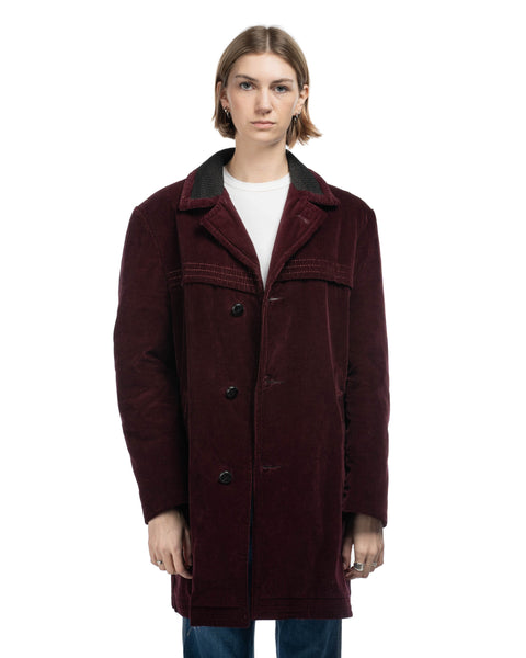 60's Plum Corduroy Coat - Large