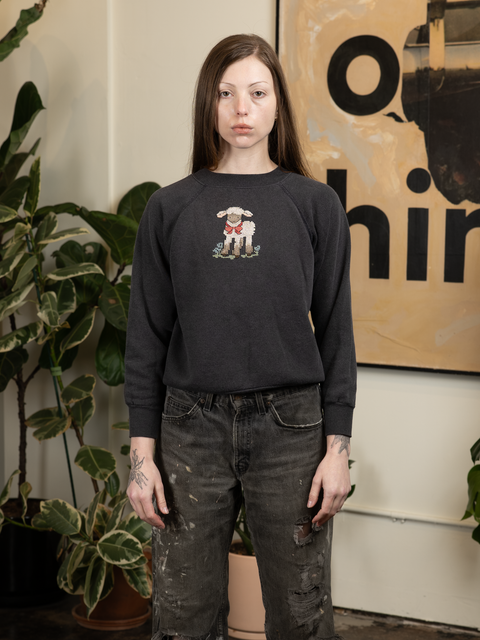 1980s Lamb Cross-Stitch Crewneck