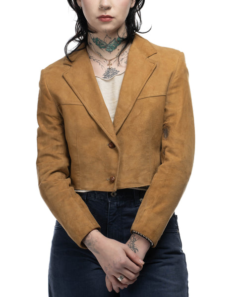 60's Cropped Fit Suede Jacket - Small