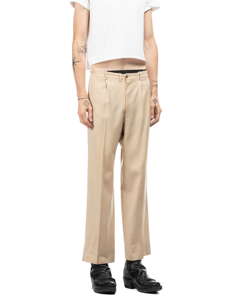 1940s Striped Wool Pleated Trousers