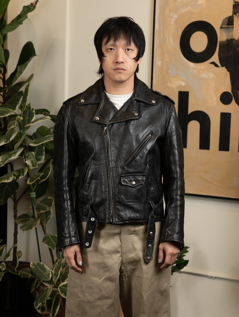 1960s Leather Moto Jacket