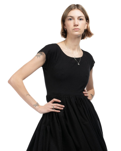 60's Black Bouncy Dress - Medium