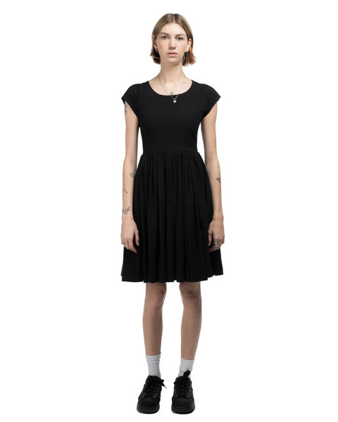 60's Black Bouncy Dress - Medium