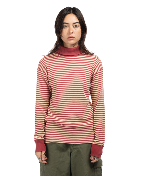 1960s Striped Turtleneck Knit Top