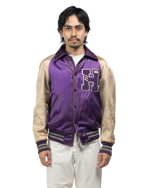 1940s Satin & Leather Reversible Varsity Jacket