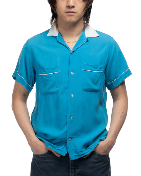 60's Hilton Rayon Bowling Shirt - Medium