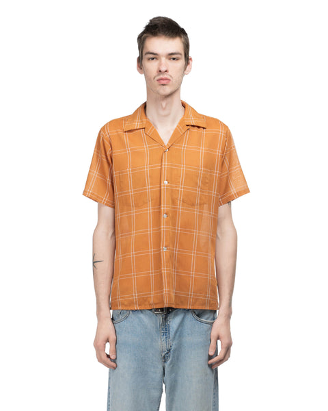 60's Grid Loop Collar Shirt - XL