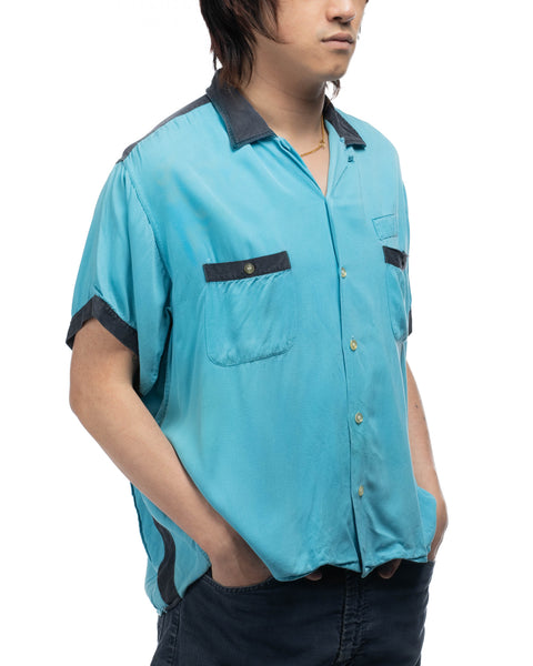 60's Rayon Bowling Shirt - Medium