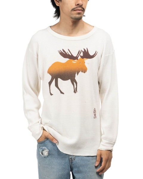1970s Moose Print Waffle Thermal