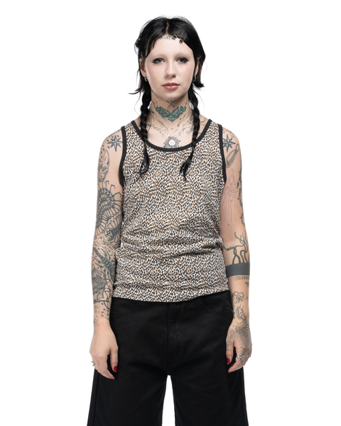80s Big Cat Print Tank - Medium