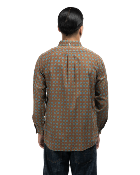 1960s Pattern Print Oxford Collar Shirt