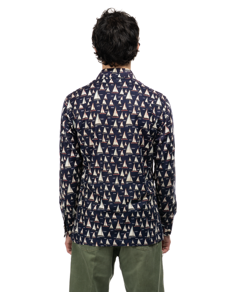 1970s Sailing Pattern Button-Up Shirt