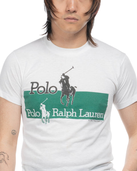 80's Polo Ralph Lauren Boot Tee - Medium