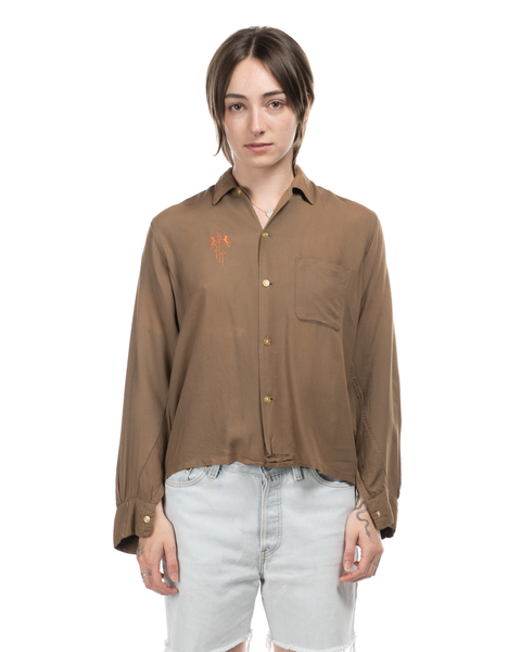 1960s Embroidered Rayon Shirt