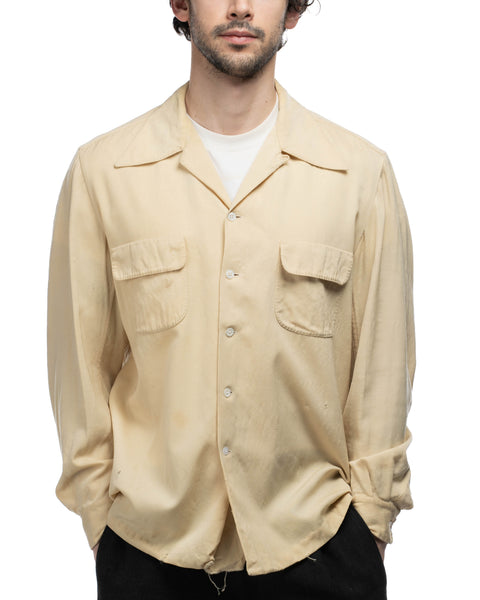 50's Wool Loop Collar Shirt - XL