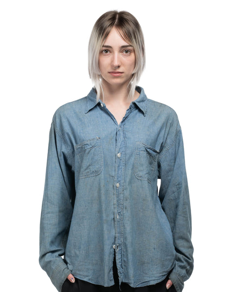 50s Boxy Chambray Shirt - Small