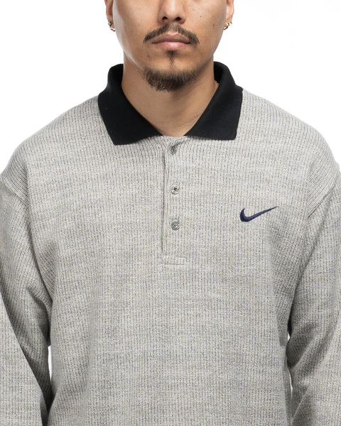 90s Knit Long-Sleeve Nike Polo - XL