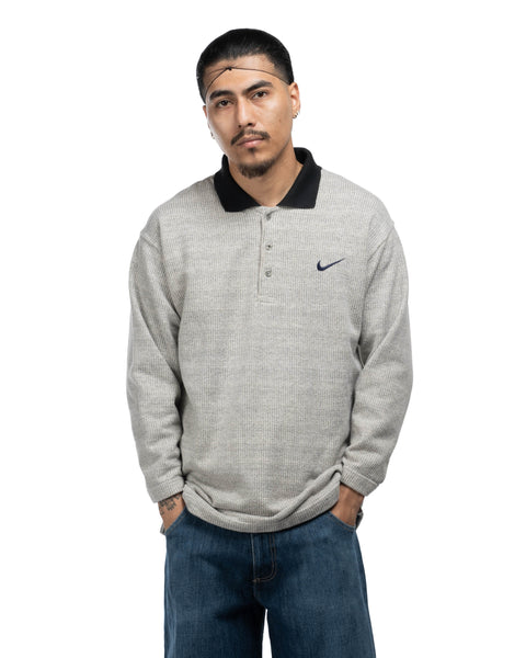 90s Knit Long-Sleeve Nike Polo - XL