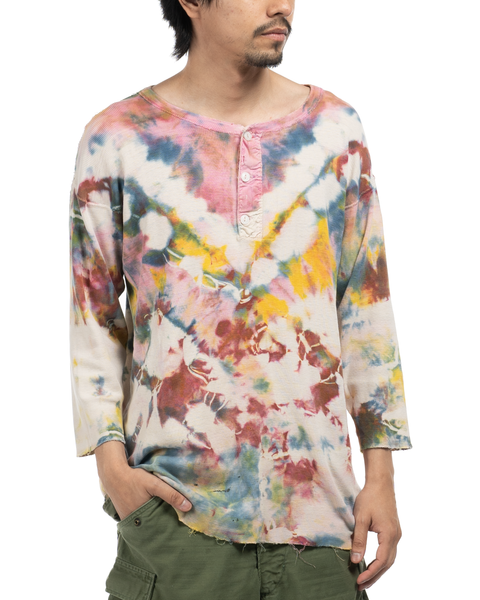 1960s Tie Dye Thermal Henley