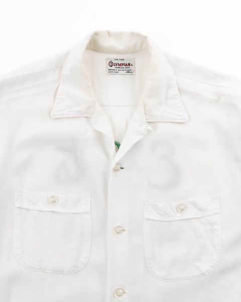 60’s Olympian Chain-Stitched Rayon Loop Collar - Small