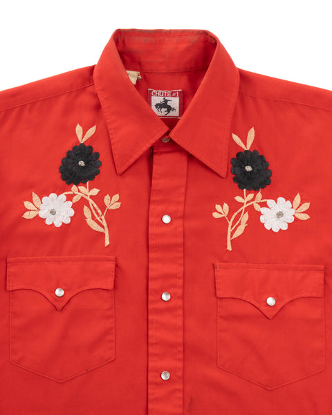 80’s Floral Cowboy Button-Up - Medium