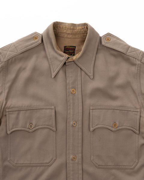 40’s Gabardine Button-Up Uniform Shirt - Medium