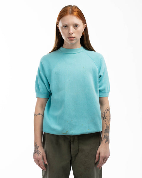 60’s Teal Short Sleeve Sweatshirt - Medium