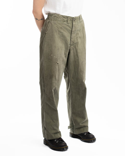 WW2 M-43 Cotton OD Field Trousers - 28” x 28.5”