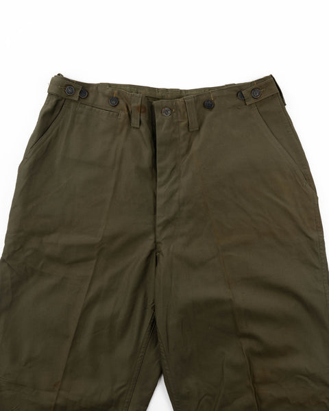 WW2 Unissued Cotton OD Field Trousers - 36” x 32”