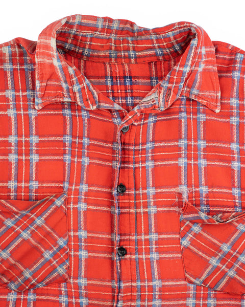 80’s Thrashed Plaid Button-Up Shirt - XXL