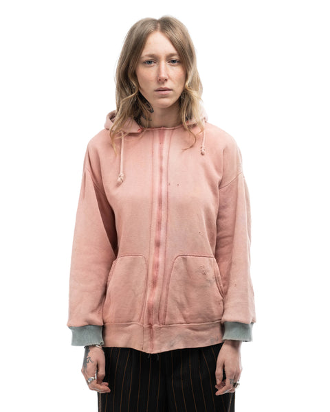 60's Repaired Salmon Hoodie - Medium